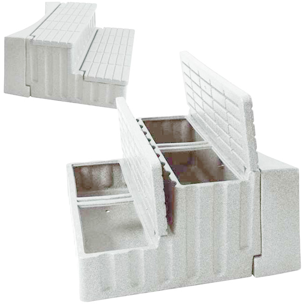 Glacier White Storage Steps with Adapter